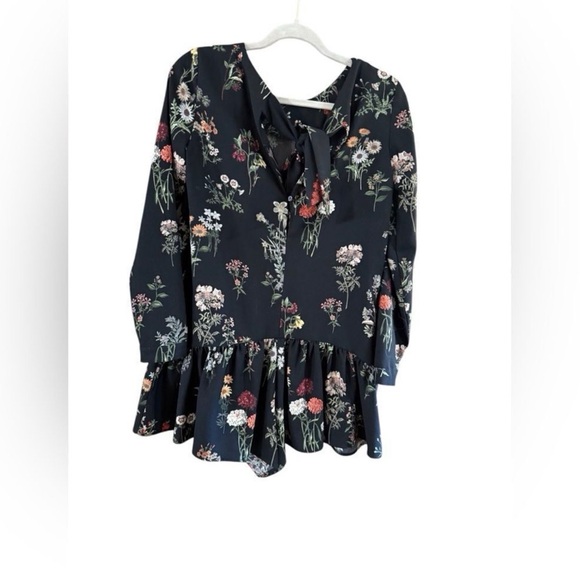 Zara Black Floral Long Sleeve Romper - Picture 10 of 10